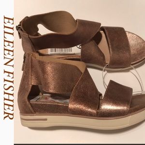 NWT EILEEN FISHER SANDAL SNEAKER SPORT GOLD SHOE 6